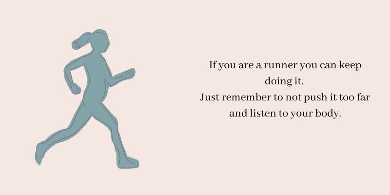 Running girl and explaining text text on the side