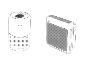 Drawing of 2 different air purifiers